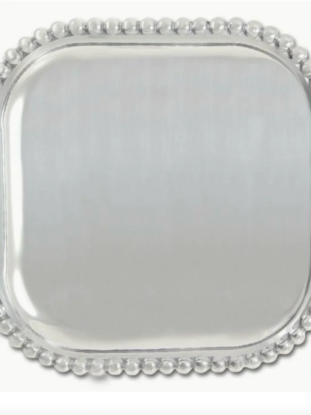 Mariposa NWT String of Pearls Square silver Platter